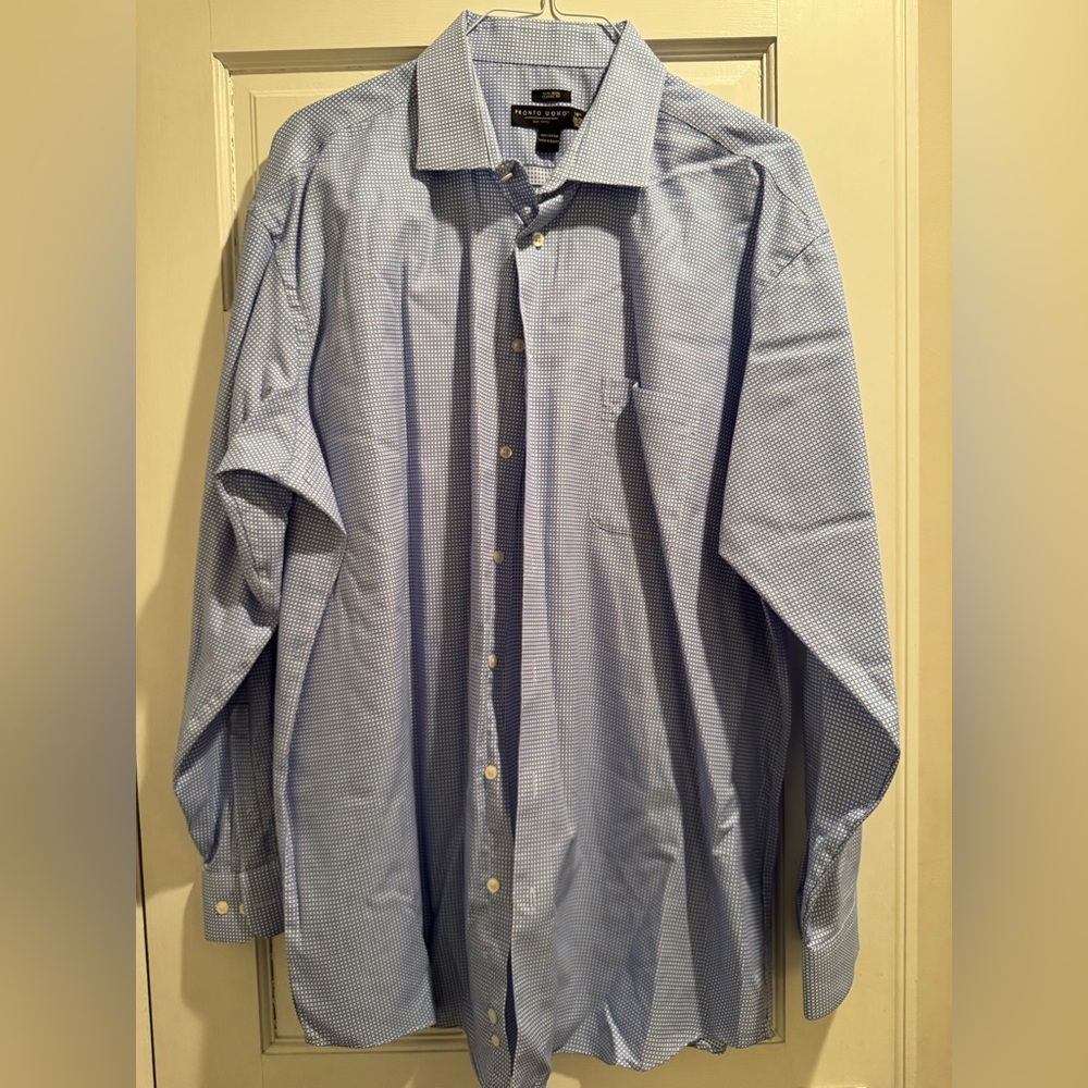 Pronto Uomo Light Blue Checkered Dress Shirt